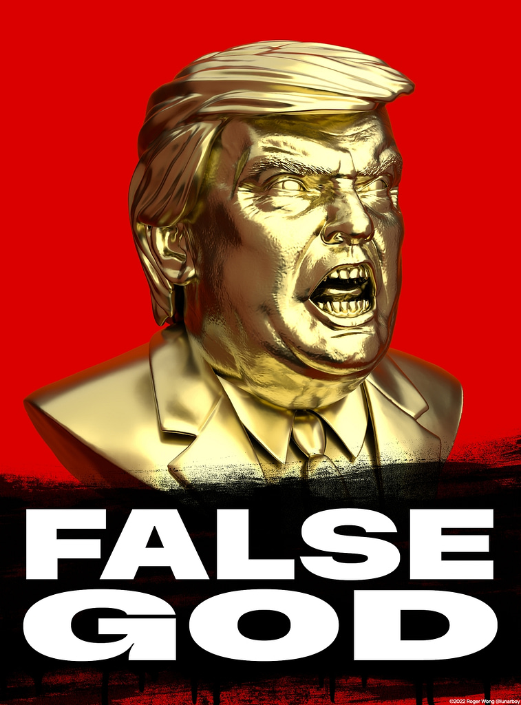 Golden bust of Donald Trump